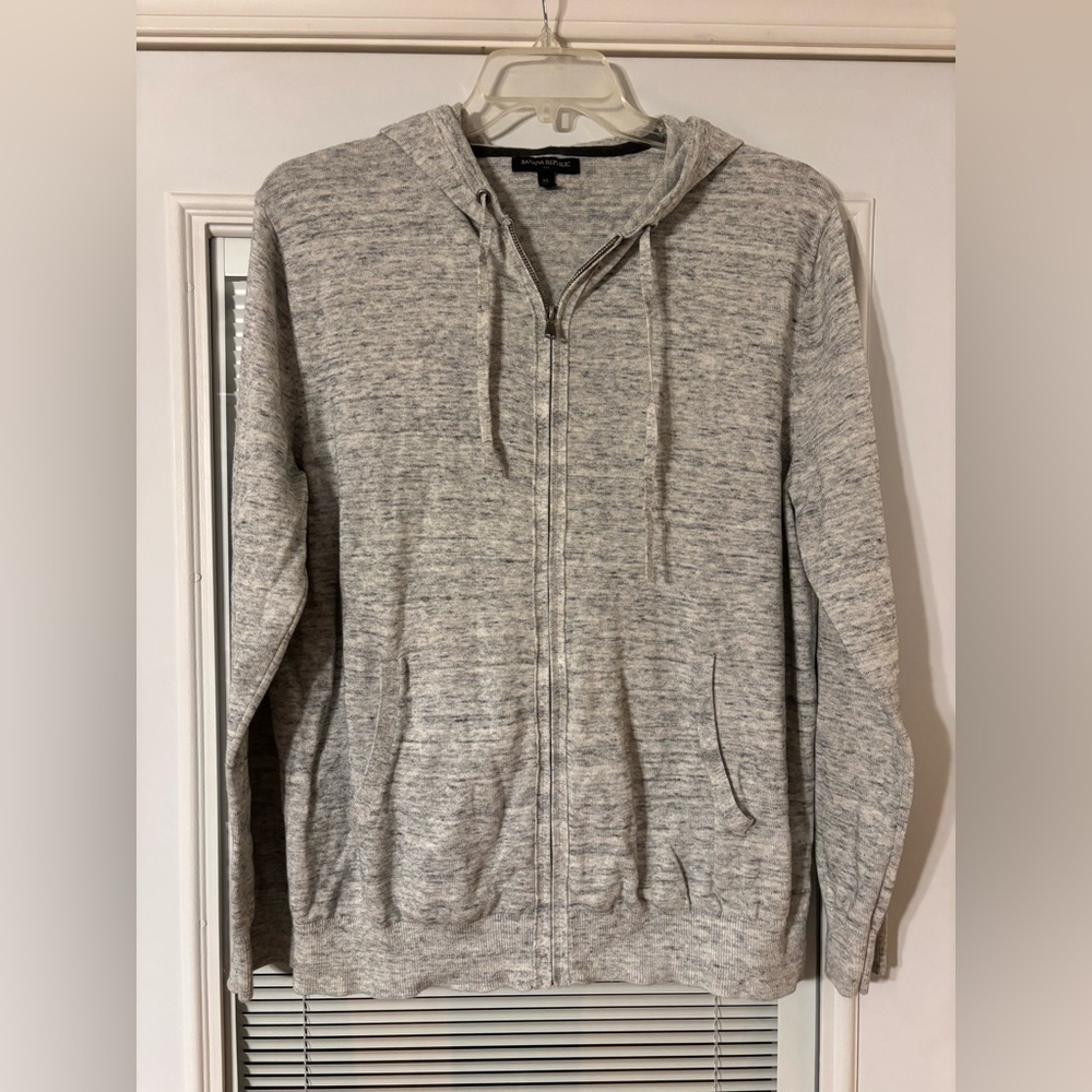 Banana Republic Gray Zip-Up Men's Sweater